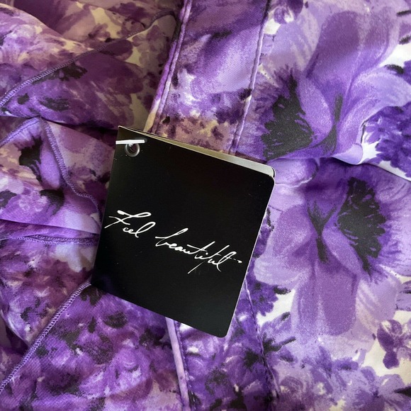 White House Black Market 12 Strapless Dress Floral Ruffle Tiered Cocktail NWT - Picture 8 of 12